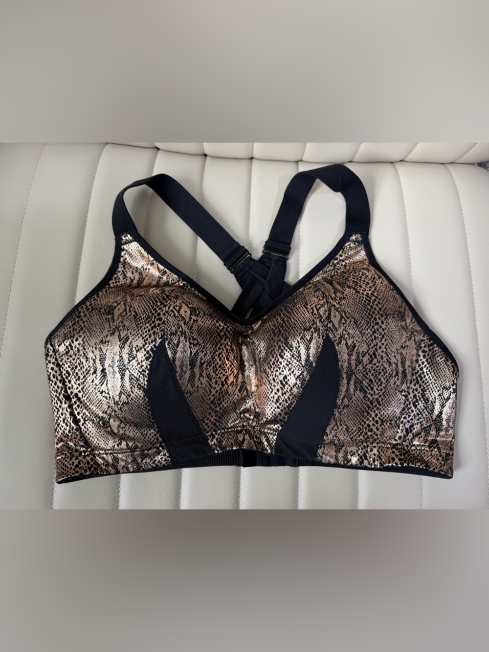 Rose gold and black sports bra size 38D #3070